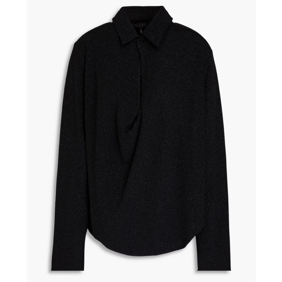 NEW Rag & Bone Lilith Metallic Blouse Top in Black - Size S - Picture 10 of 11